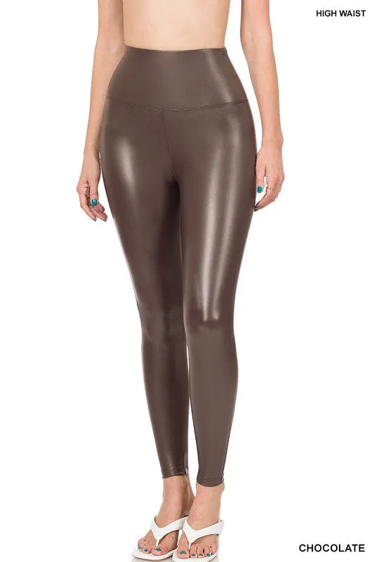 High Riser Leather Leggings