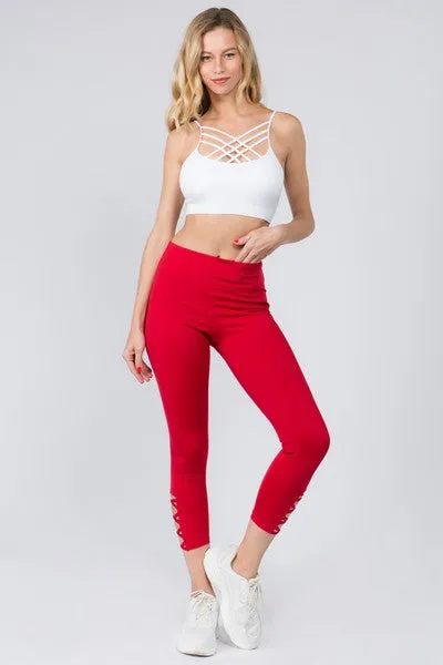 High Waist Ankle Length - Fresh Red