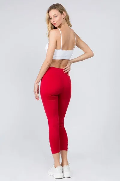 High Waist Ankle Length - Fresh Red