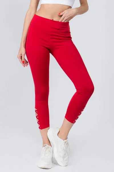 High Waist Ankle Length - Fresh Red