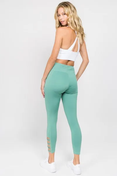 High Waist Ankle Length - Ocean Green