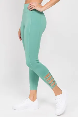 High Waist Ankle Length - Ocean Green