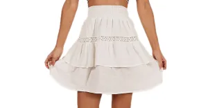 High Waist Short A-line Skirt Stitching Skirt