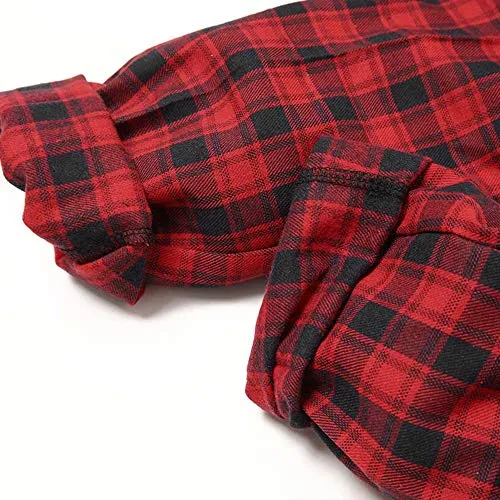 IFFEI Matching Family Pajamas Sets Christmas PJ's with Deer Long Sleeve Tee and Plaid Pants Loungewear One-piece: 3-6 Months