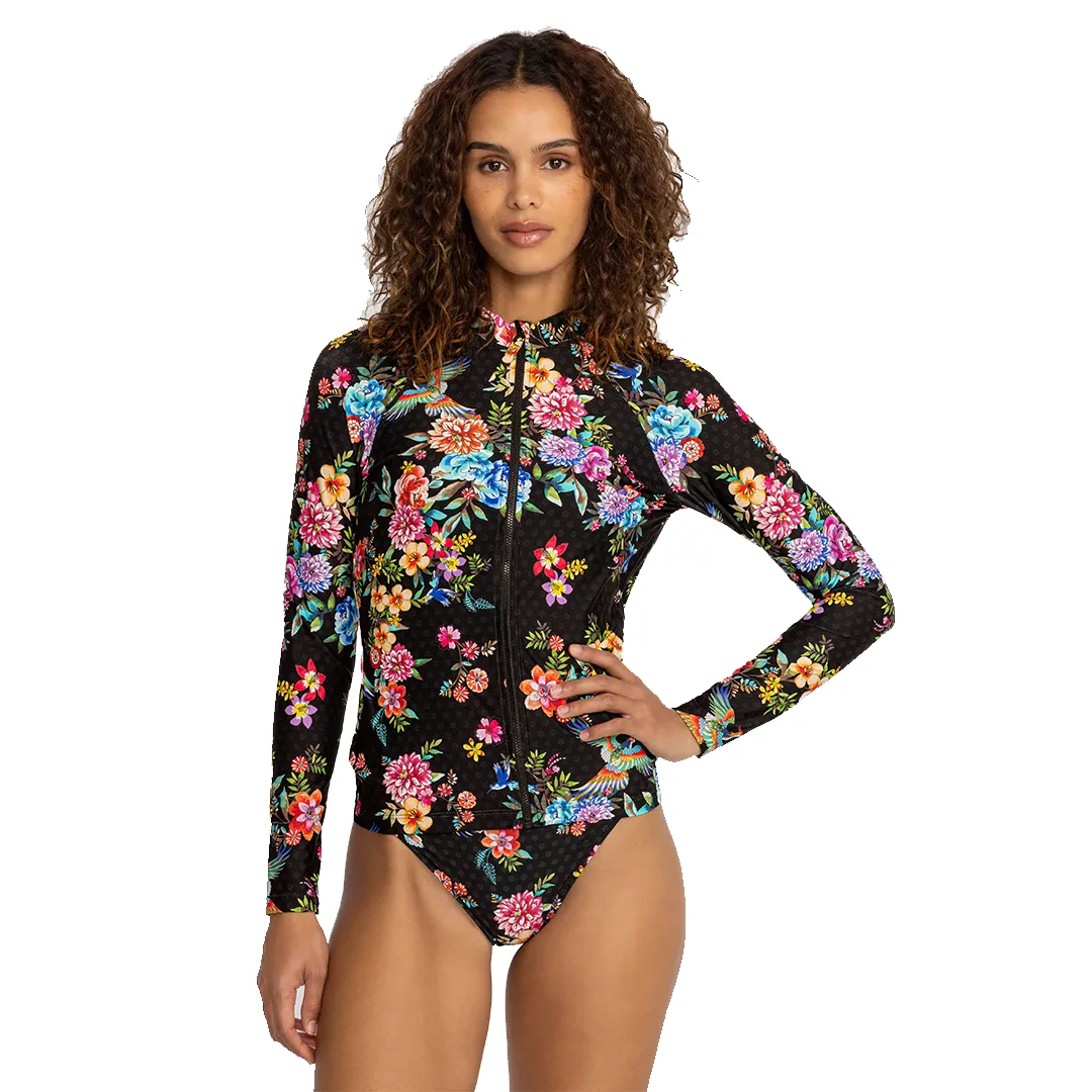 Johnny Was Sognatore Neros Long Pj Set Floral Home Lounge Pajama Black Large NEW