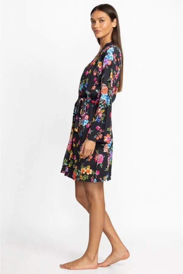 Johnny Was Sognatore Neros Long Pj Set Floral Home Lounge Pajama Black Large NEW