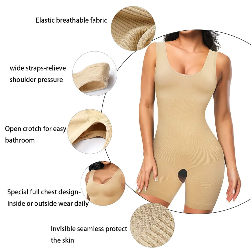 Junlan Women Scoop Neck Full Body Shaper Bodysuit