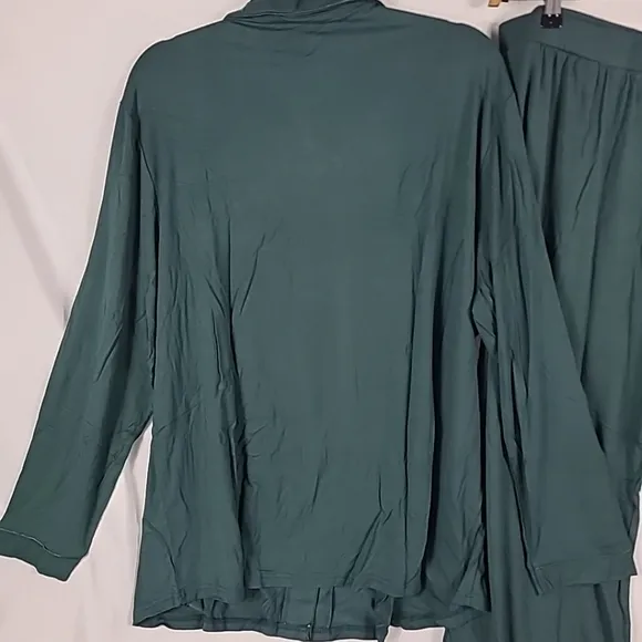 Kindred Bravely Women's Clea Bamboo Classic Long Sleeve Green Pajamas Set Sz 1X