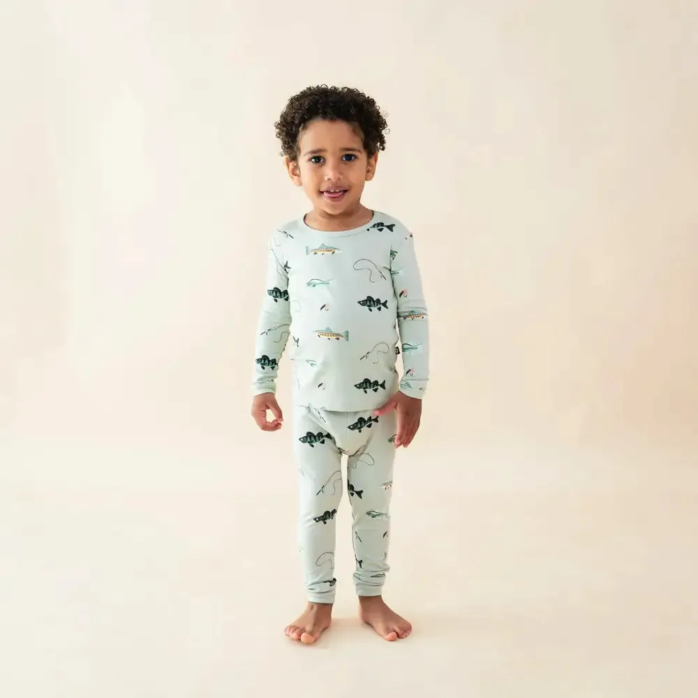 Kyte Baby Printed Long Sleeve Pajamas in Fishing