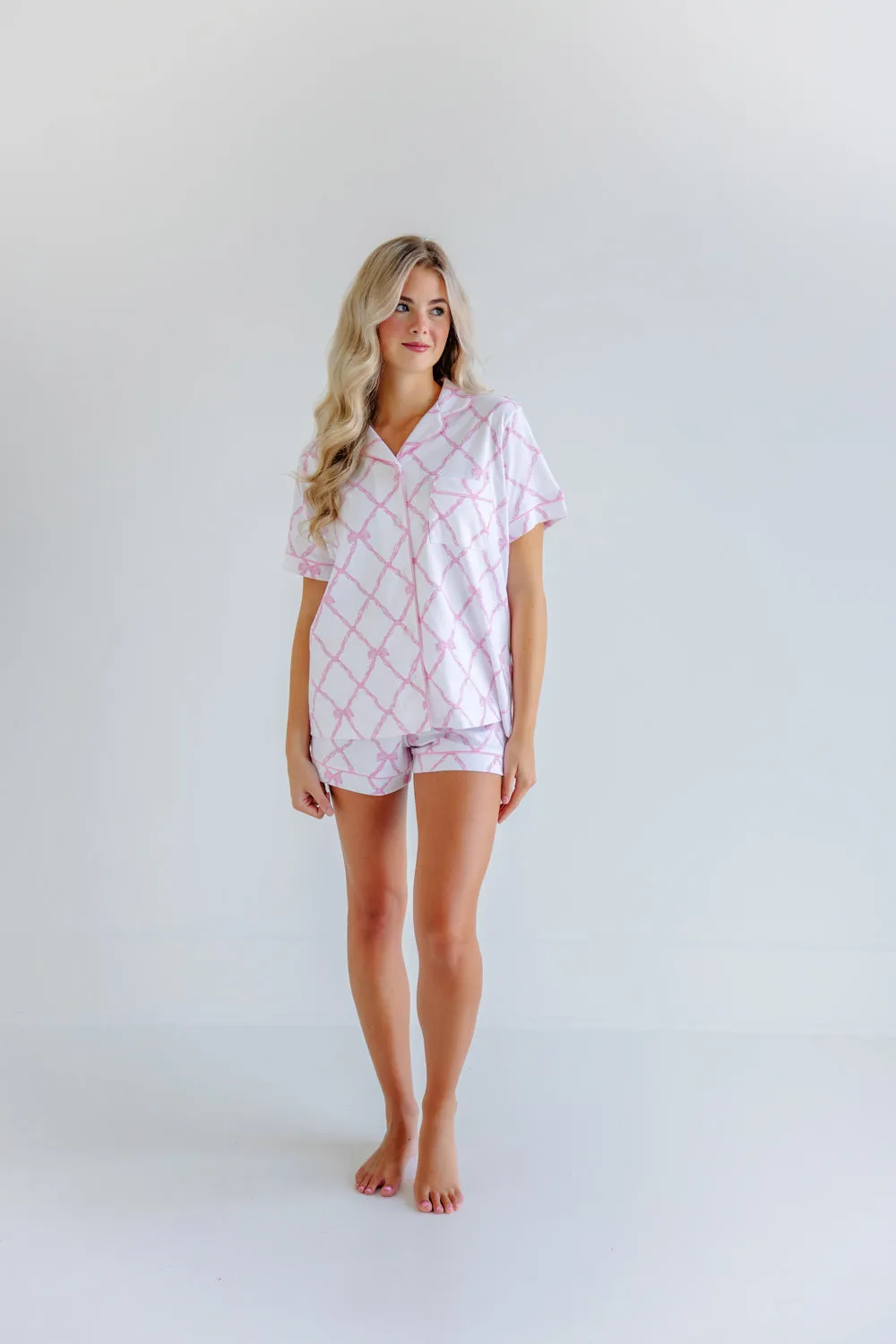 Let Me Lounge Short Sleeve Top (Women's) - Belle Meade Bow