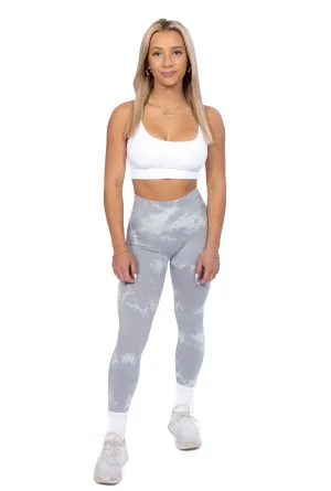 Light Grey Tie-Dye Contour Leggings