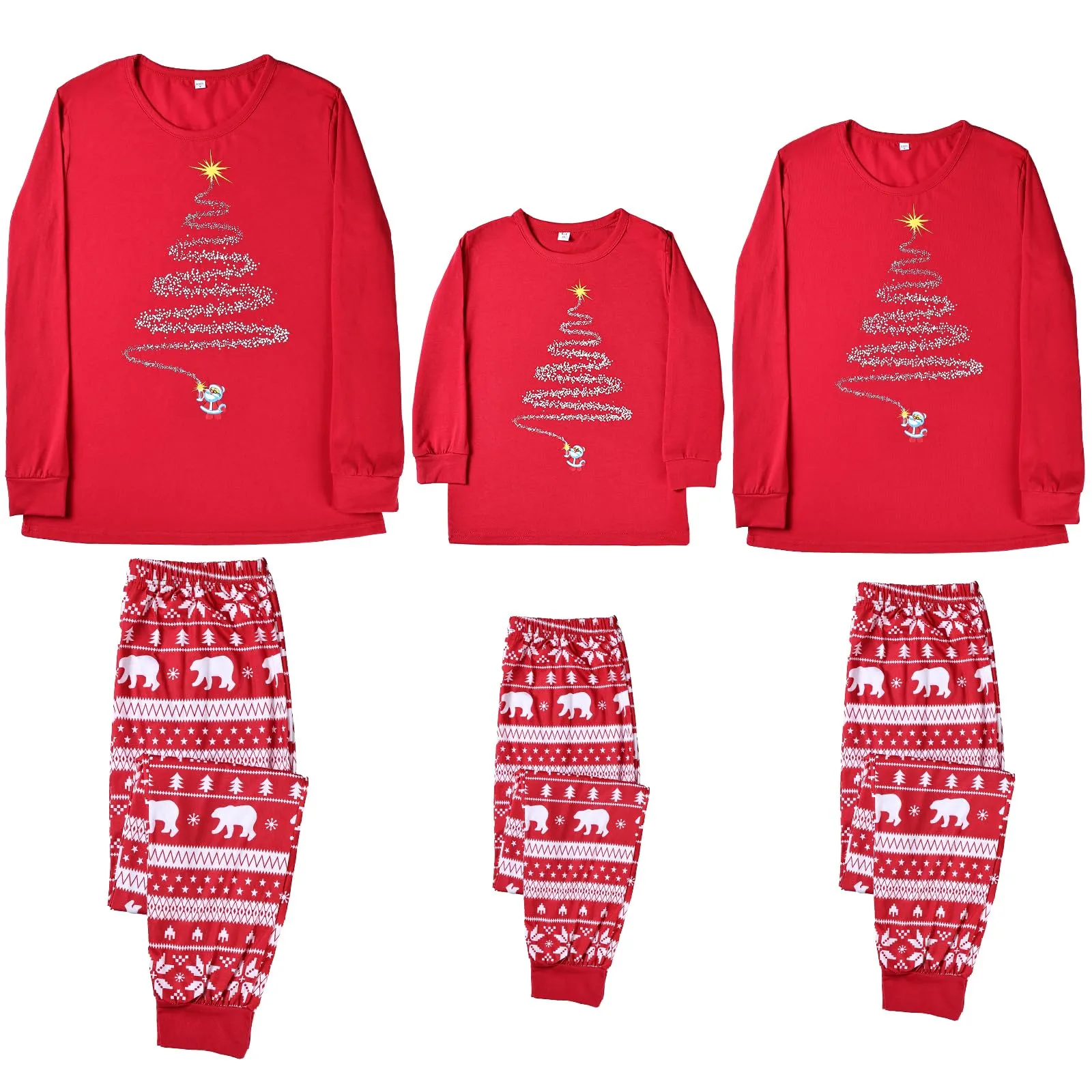 LOHILL Matching Christmas Pajamas Sets Matching Family Christmas PJs Xmas Printed Sleepwear Holiday Christmas Jammies