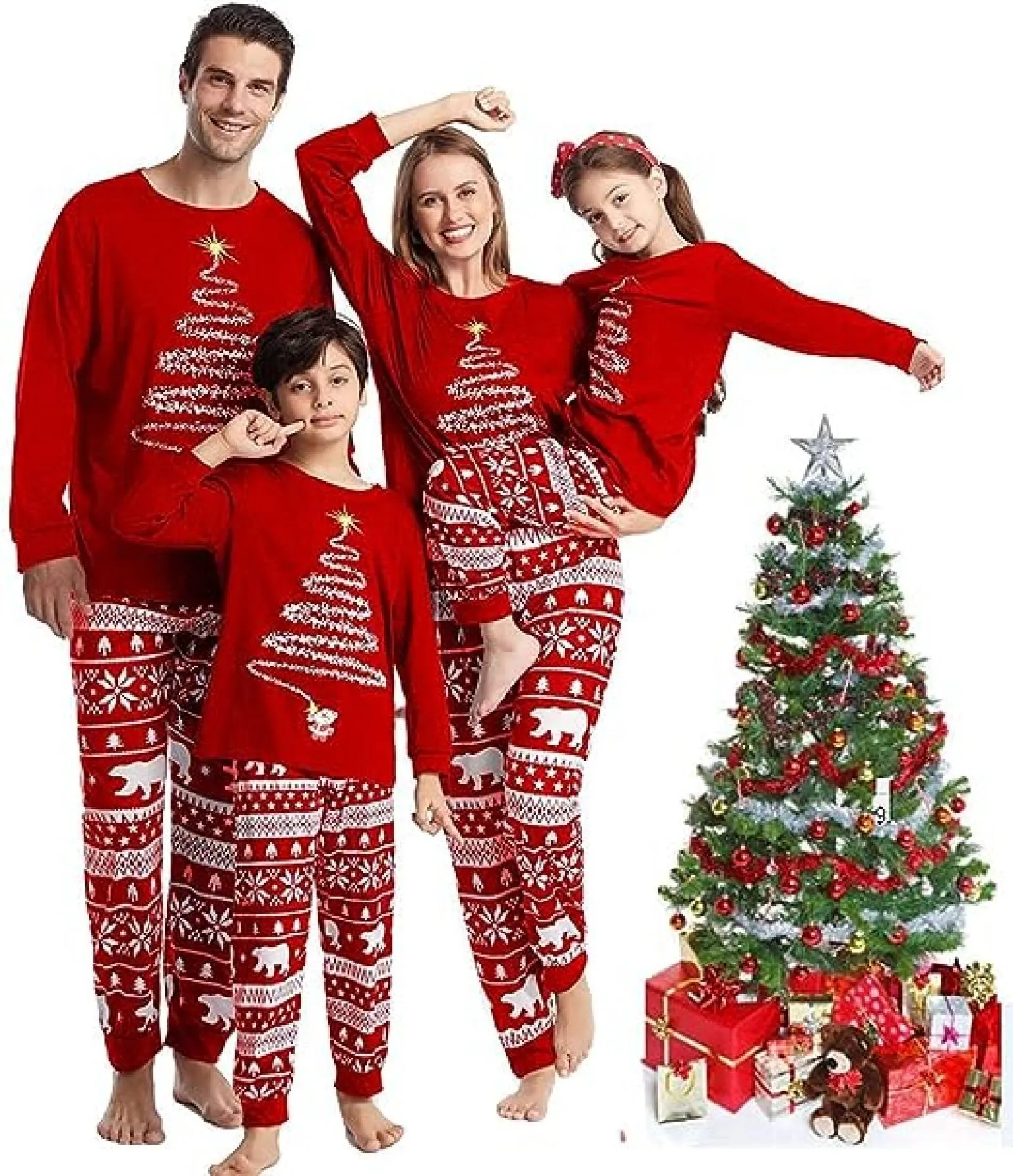 LOHILL Matching Christmas Pajamas Sets Matching Family Christmas PJs Xmas Printed Sleepwear Holiday Christmas Jammies