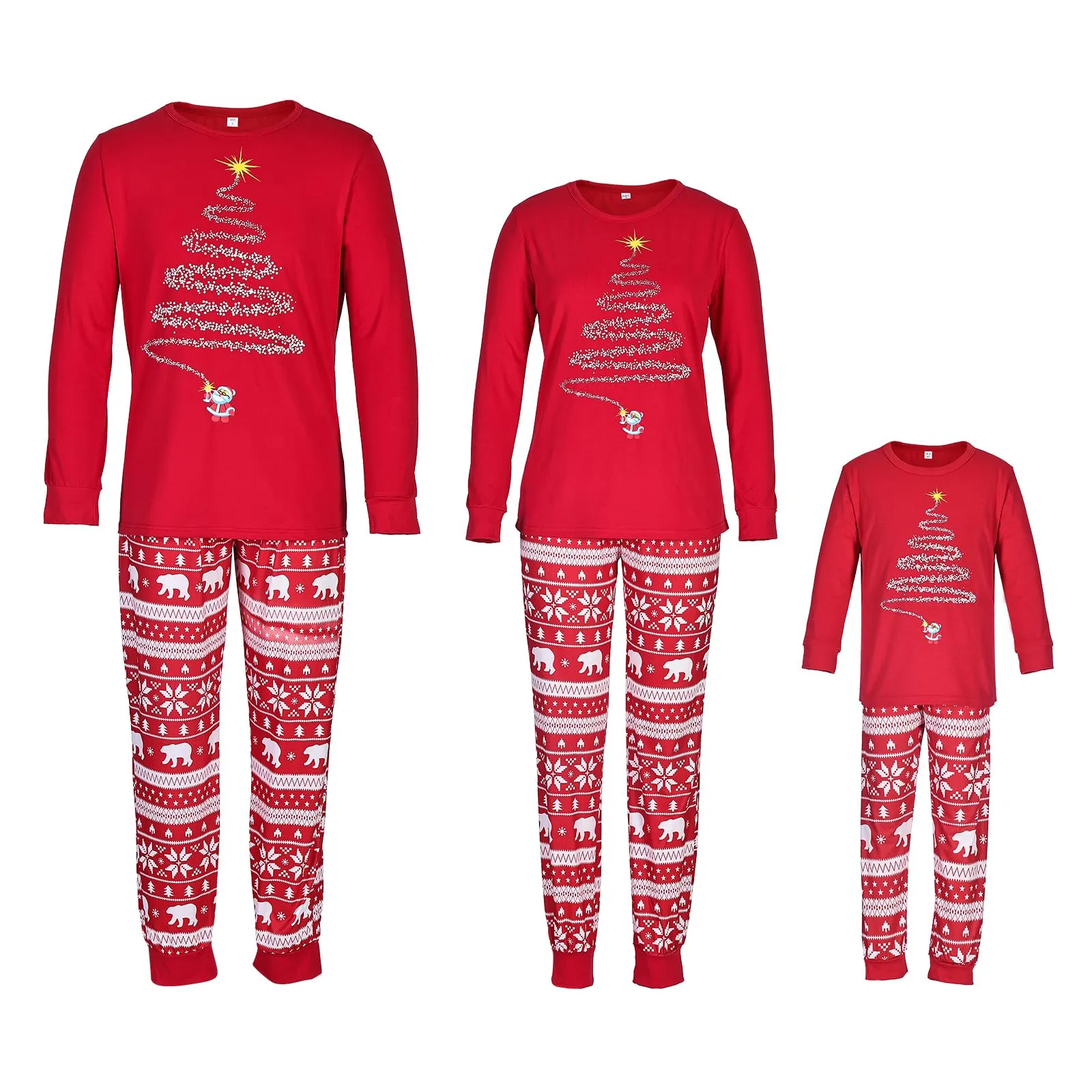 LOHILL Matching Christmas Pajamas Sets Matching Family Christmas PJs Xmas Printed Sleepwear Holiday Christmas Jammies