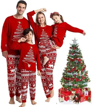LOHILL Matching Christmas Pajamas Sets Matching Family Christmas PJs Xmas Printed Sleepwear Holiday Christmas Jammies