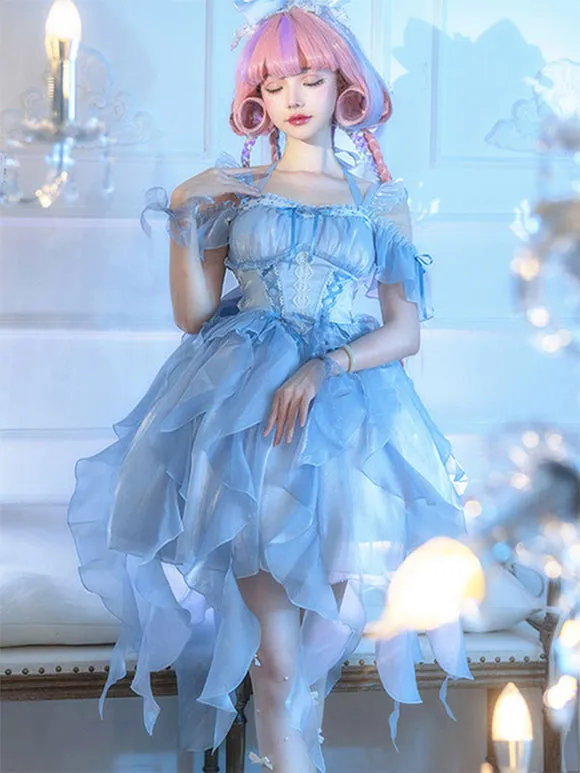 Lolita Dress Polyester Short Sleeves Lolita