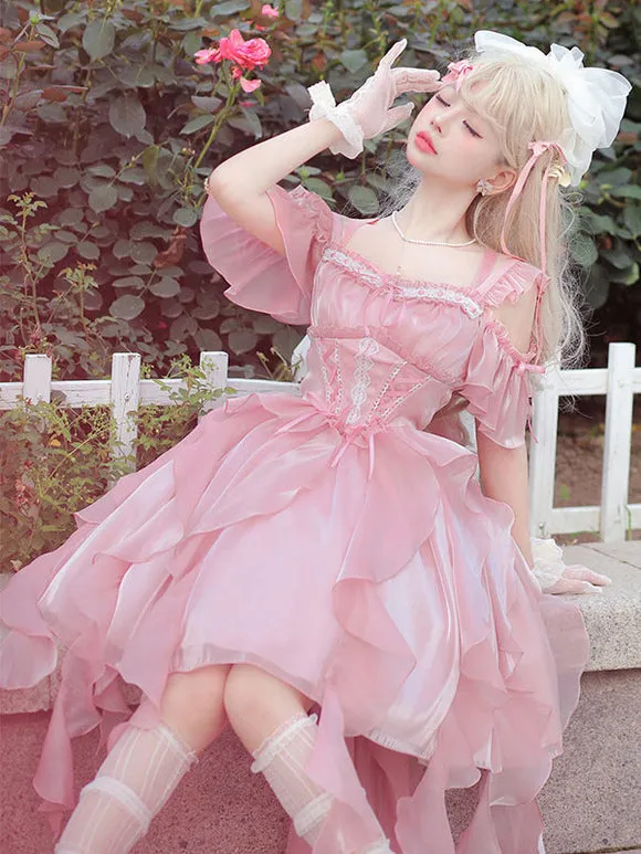 Lolita Dress Polyester Short Sleeves Lolita