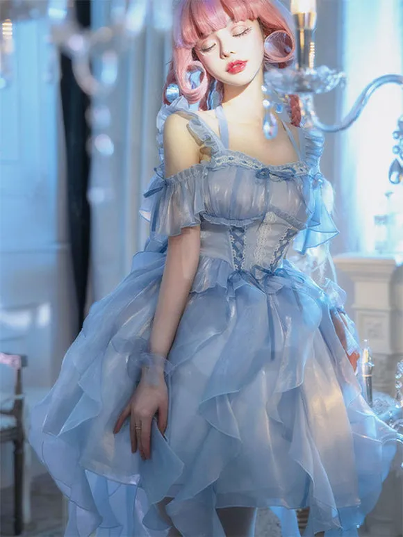 Lolita Dress Polyester Short Sleeves Lolita