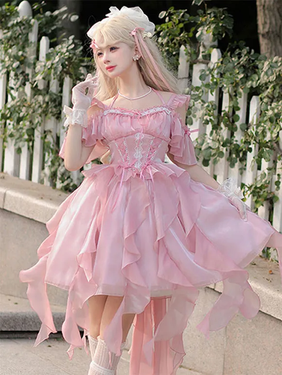 Lolita Dress Polyester Short Sleeves Lolita