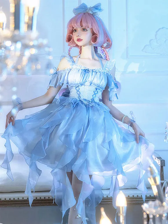 Lolita Dress Polyester Short Sleeves Lolita