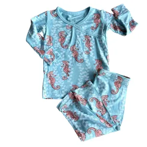 Long Sleeve Pajama Set | Stormy Seahorses