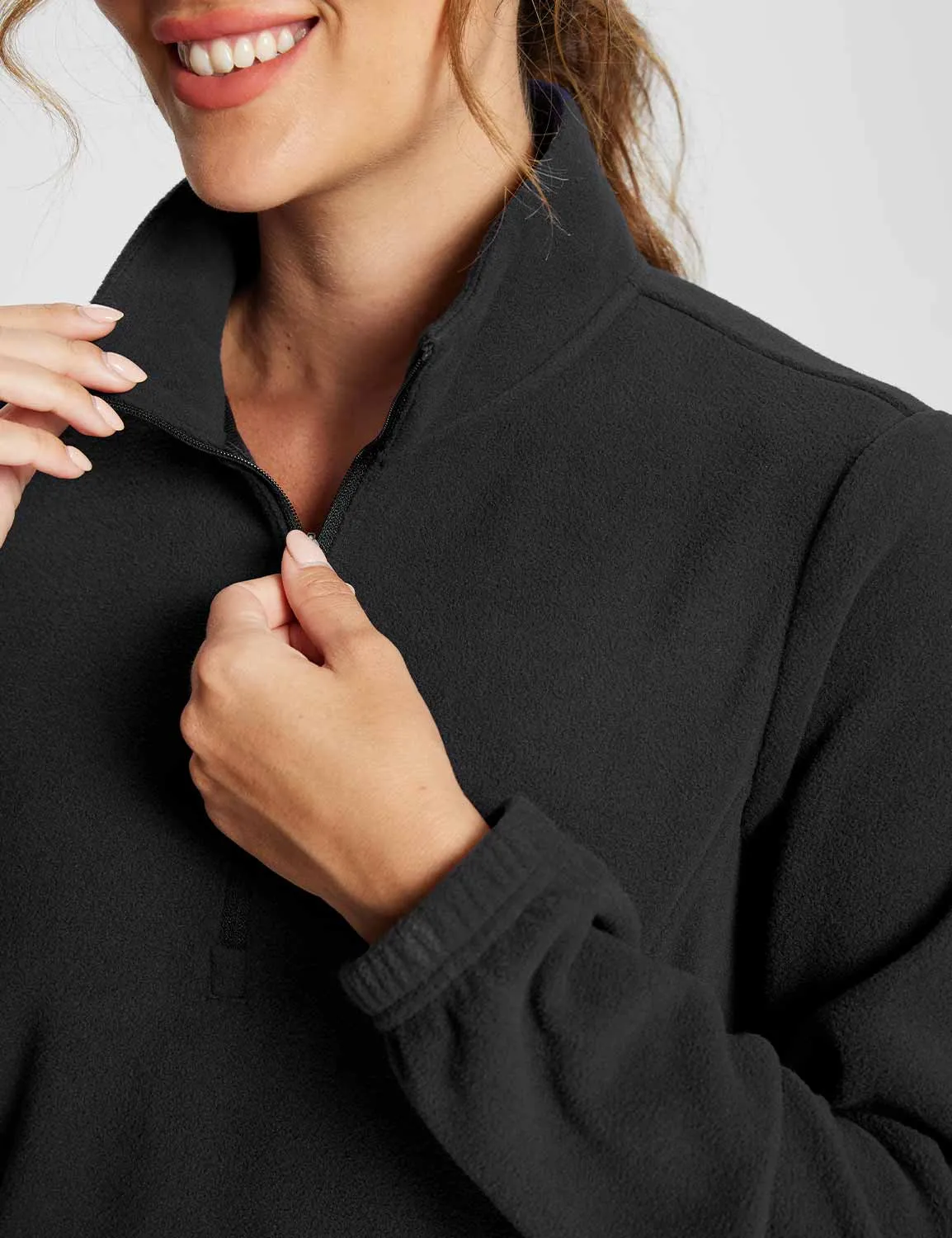 Long-Sleeve Quarter Zip Thermal Tunic Dress