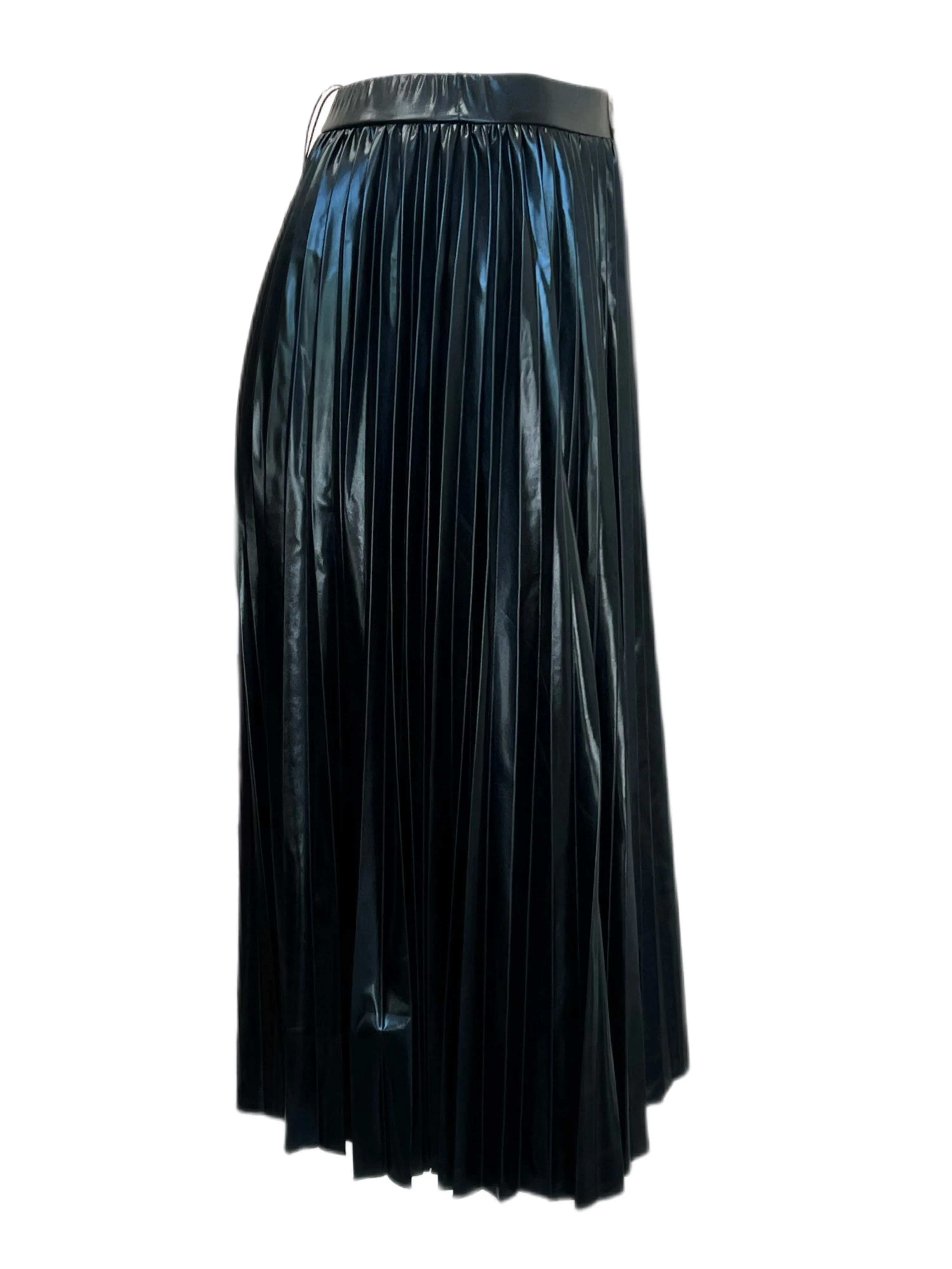 Marella By Max Mara Women's Black Fondi Faux Leather A Line Skirt NWT