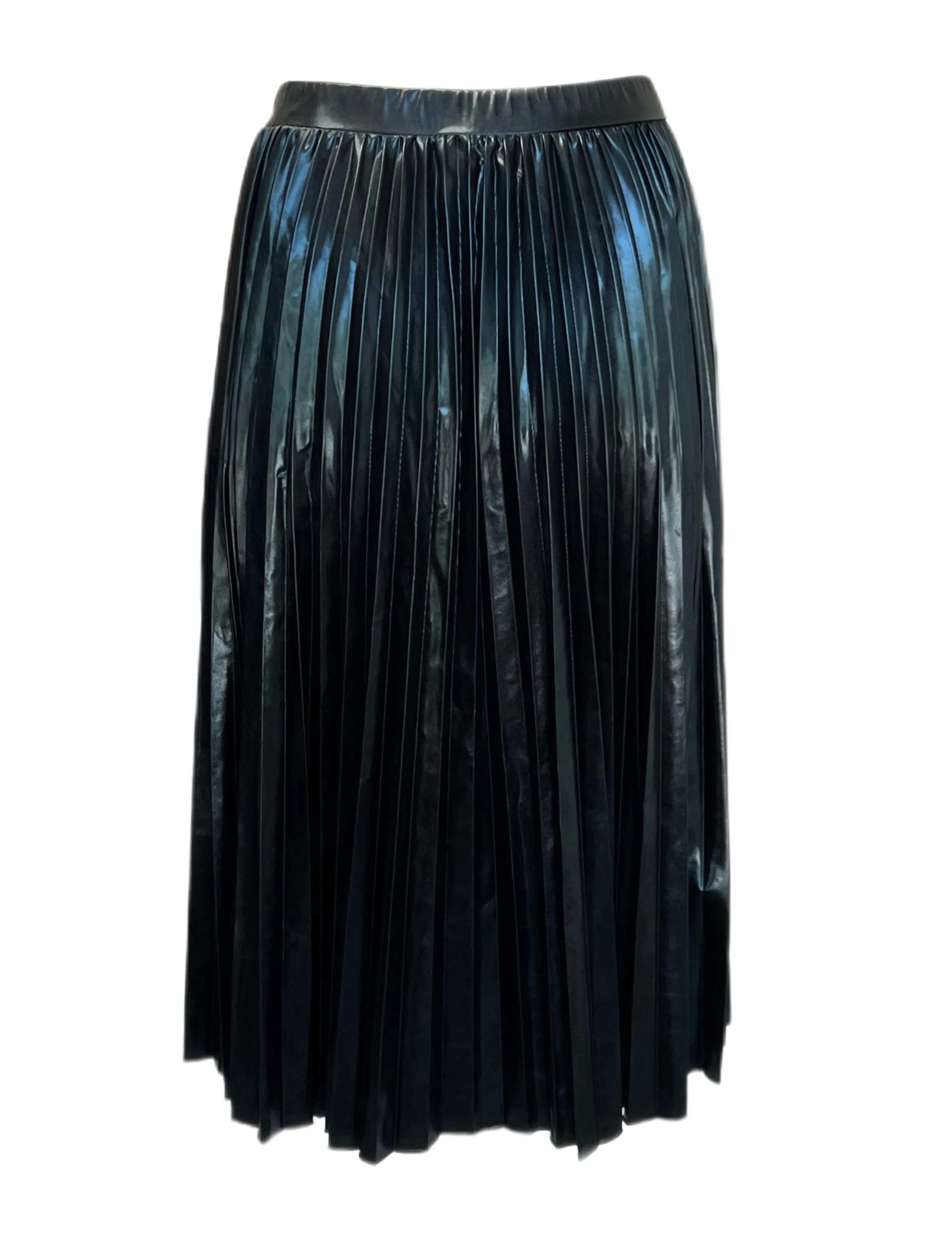Marella By Max Mara Women's Black Fondi Faux Leather A Line Skirt NWT