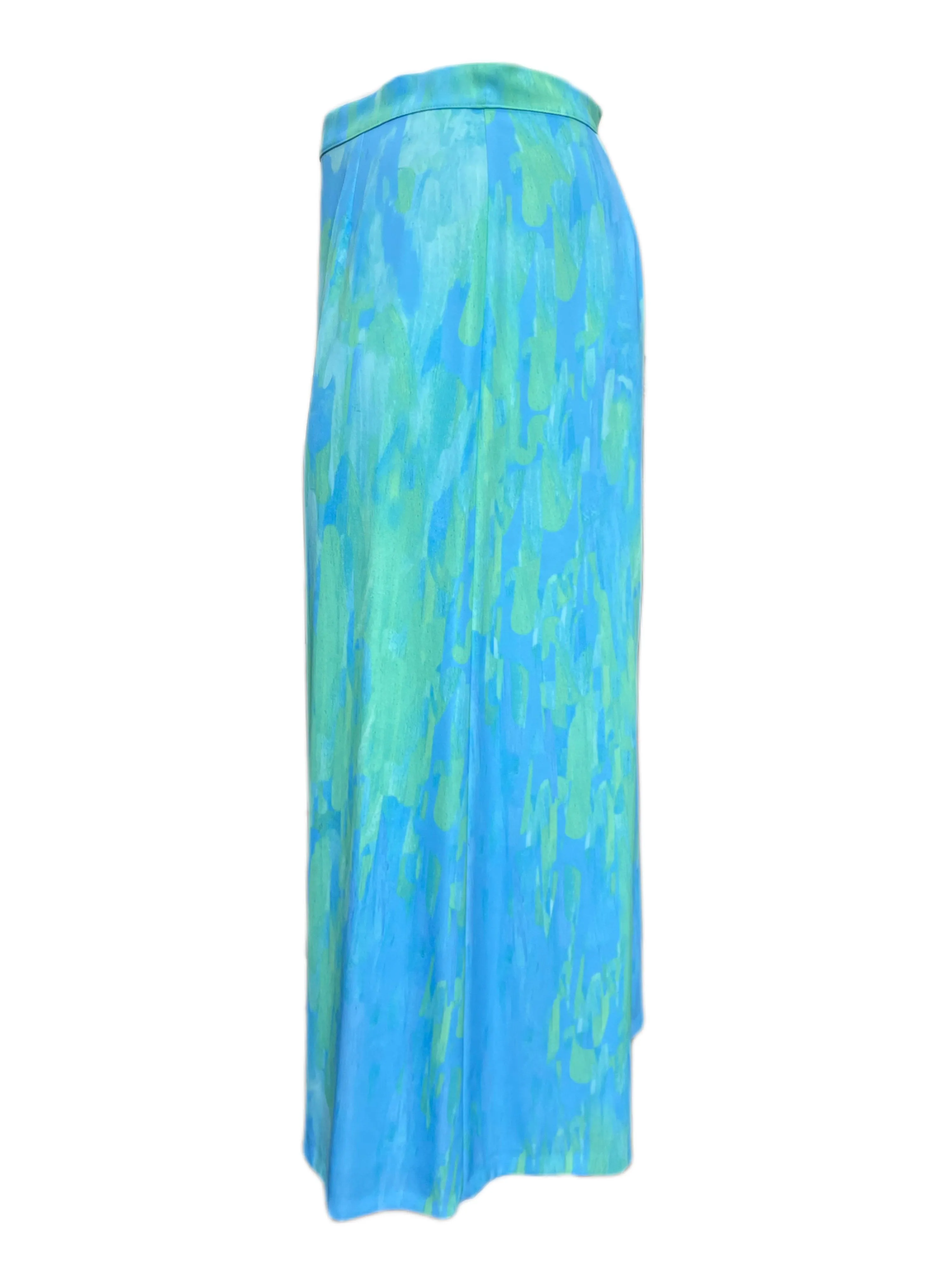 MARINA RINALDI Women's Blue Collier Floral Maxi Skirt $1185 NWT