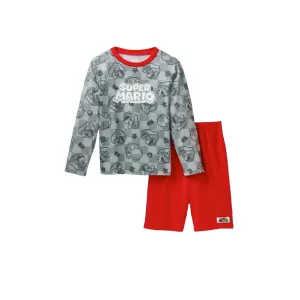 Mario Pajamas for Boys Super Mario Long Sleeve Kids PJs 2 Piece Sleep Set