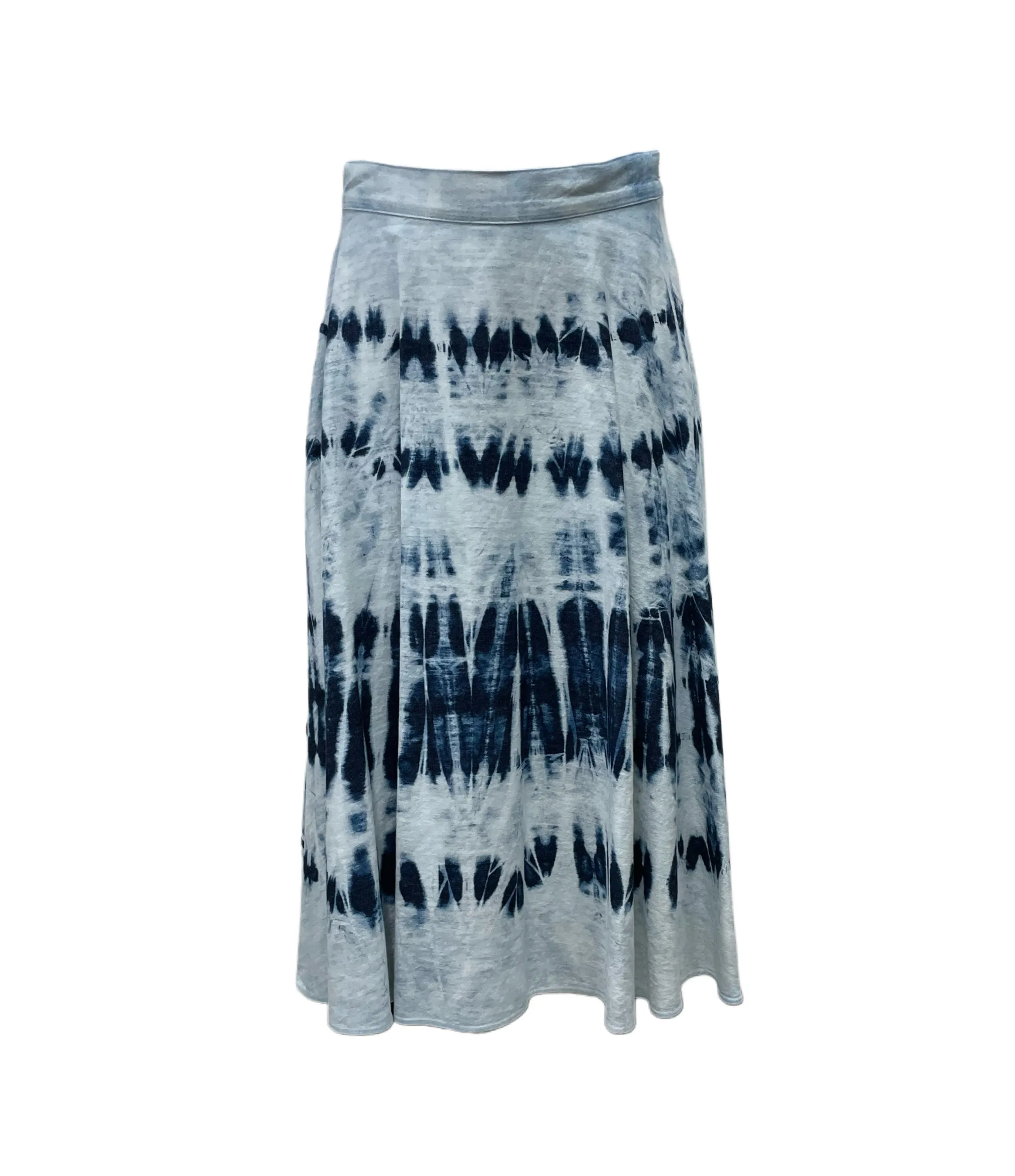Max Mara Women's Navy Tie & Dye Favetta A-Line Midi Skirt NWT