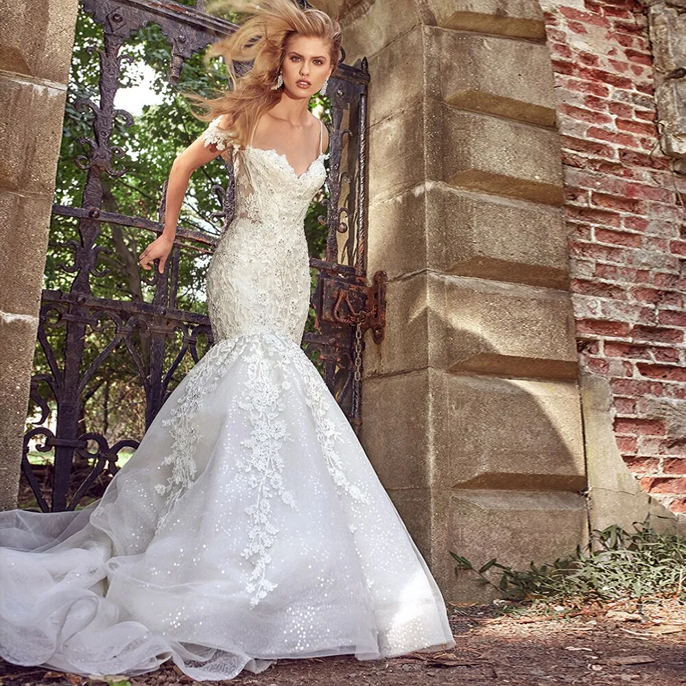 Mermaid Gowns Shoulder Straps Backless Sexy Trumpet Dress