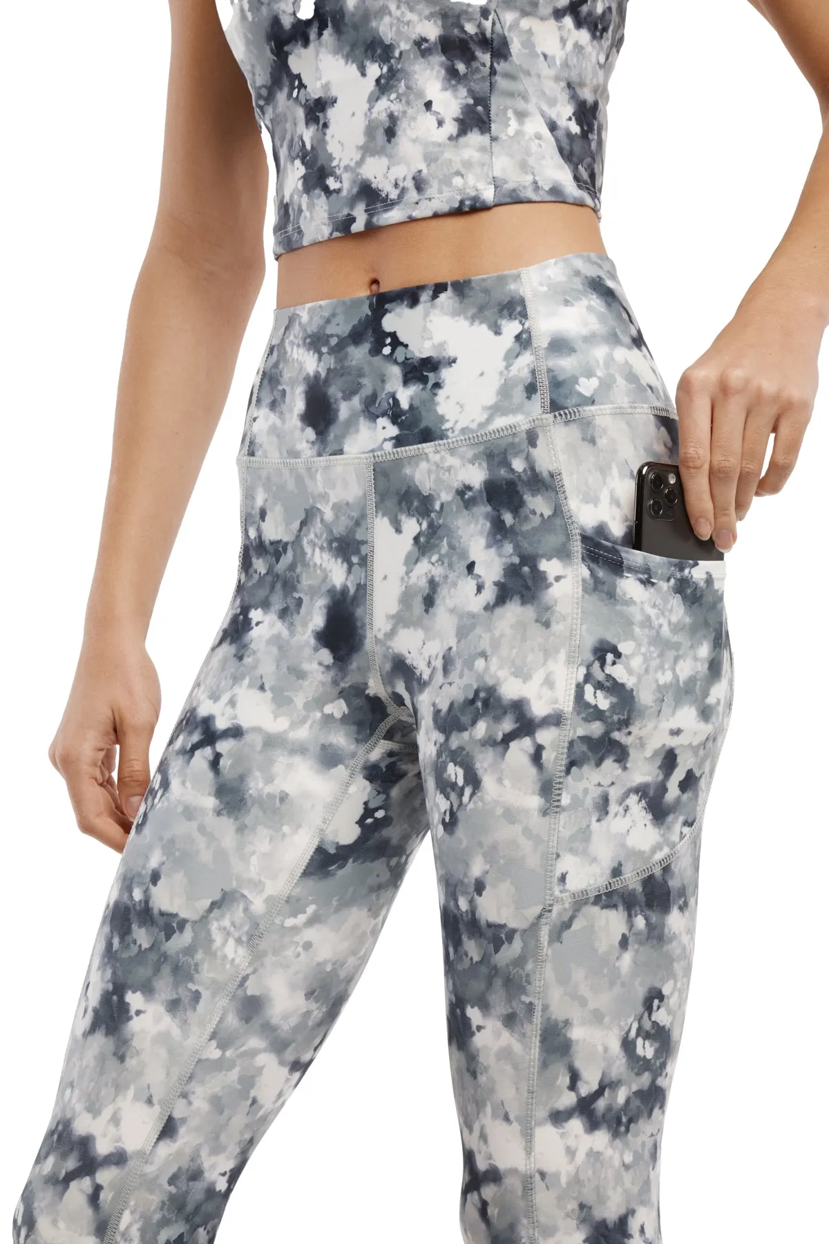 Mia 25" Legging (Black Marble Cloud)
