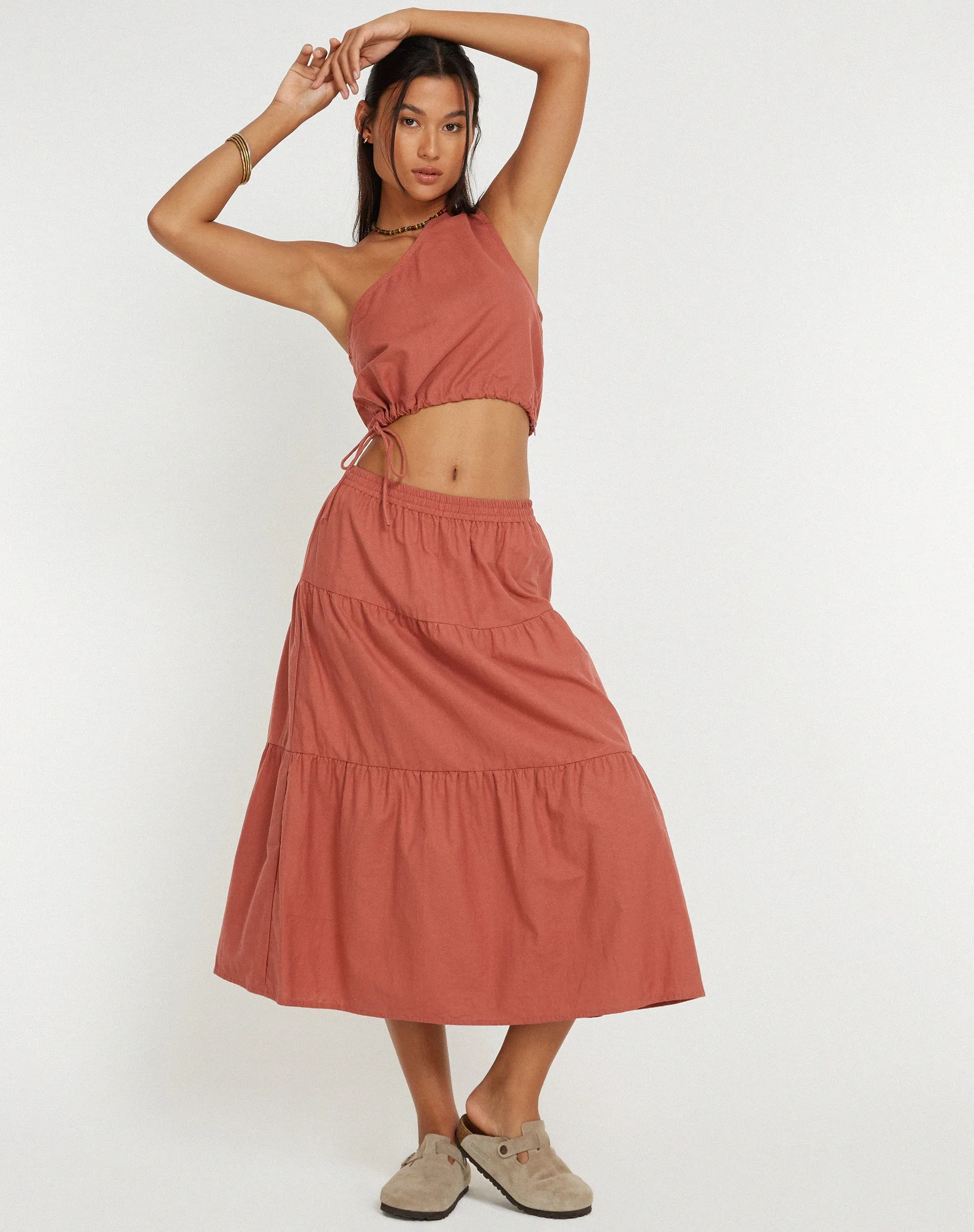 Midaxi Skirt in Cedar Wood