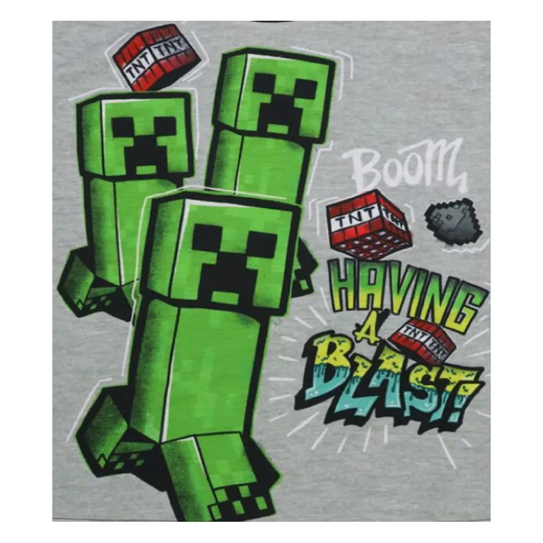 Minecraft Boys Pajamas Short Sleeve Kids PJs 3pc Set Sizes 6-12