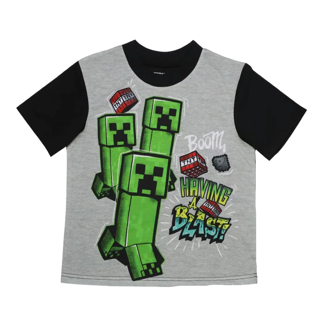 Minecraft Boys Pajamas Short Sleeve Kids PJs 3pc Set Sizes 6-12