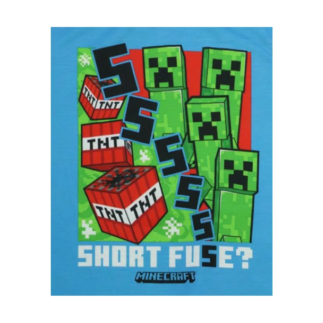 Minecraft Boys Pajamas Short Sleeve Kids PJs 3pc Set Sizes 6-12