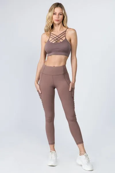 Moto Mesh Pockets - Smoky Mauve