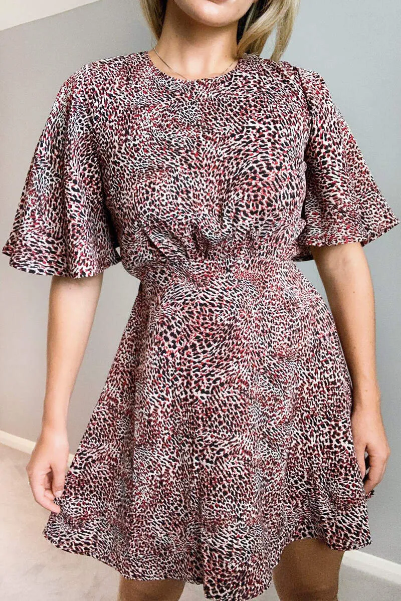 Multi Bell Sleeve Skater Dress