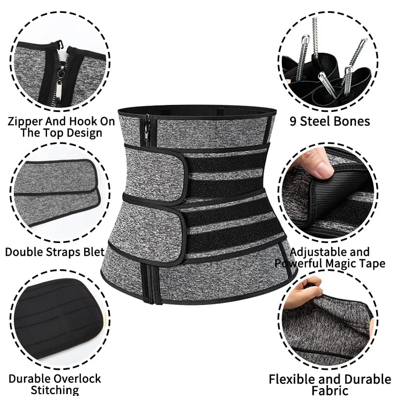 Neoprene Sauna Waist Trainer Corset Sweat Belt  Weight Loss Compression Trimmer
