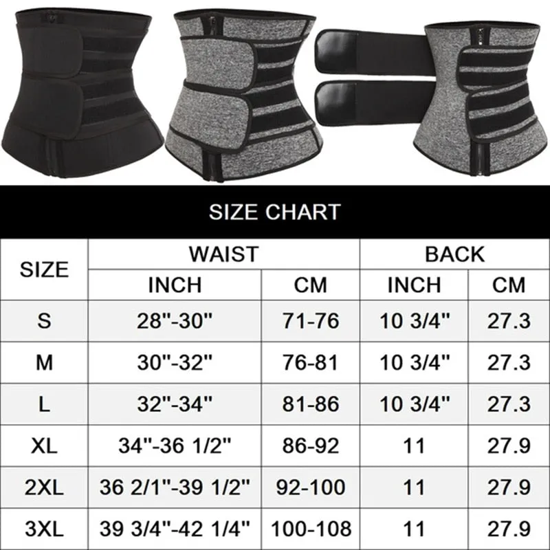 Neoprene Sauna Waist Trainer Corset Sweat Belt  Weight Loss Compression Trimmer