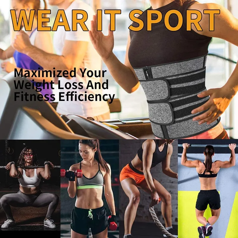 Neoprene Sauna Waist Trainer Corset Sweat Belt  Weight Loss Compression Trimmer