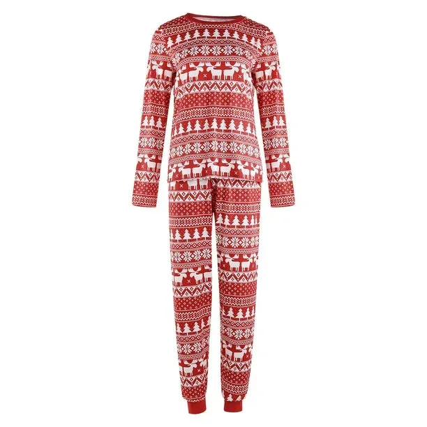 New Christmas Pajamas, Cartoon Elk Tree Snowflake Printed, MEN'S ONLY SZ M