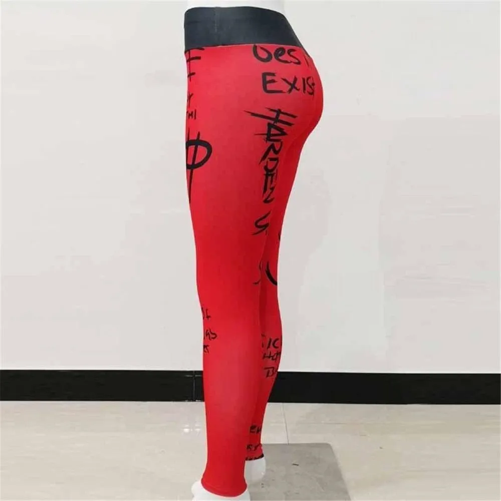 New Fashion Letter Print Women Leggings