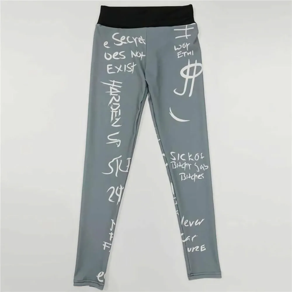 New Fashion Letter Print Women Leggings