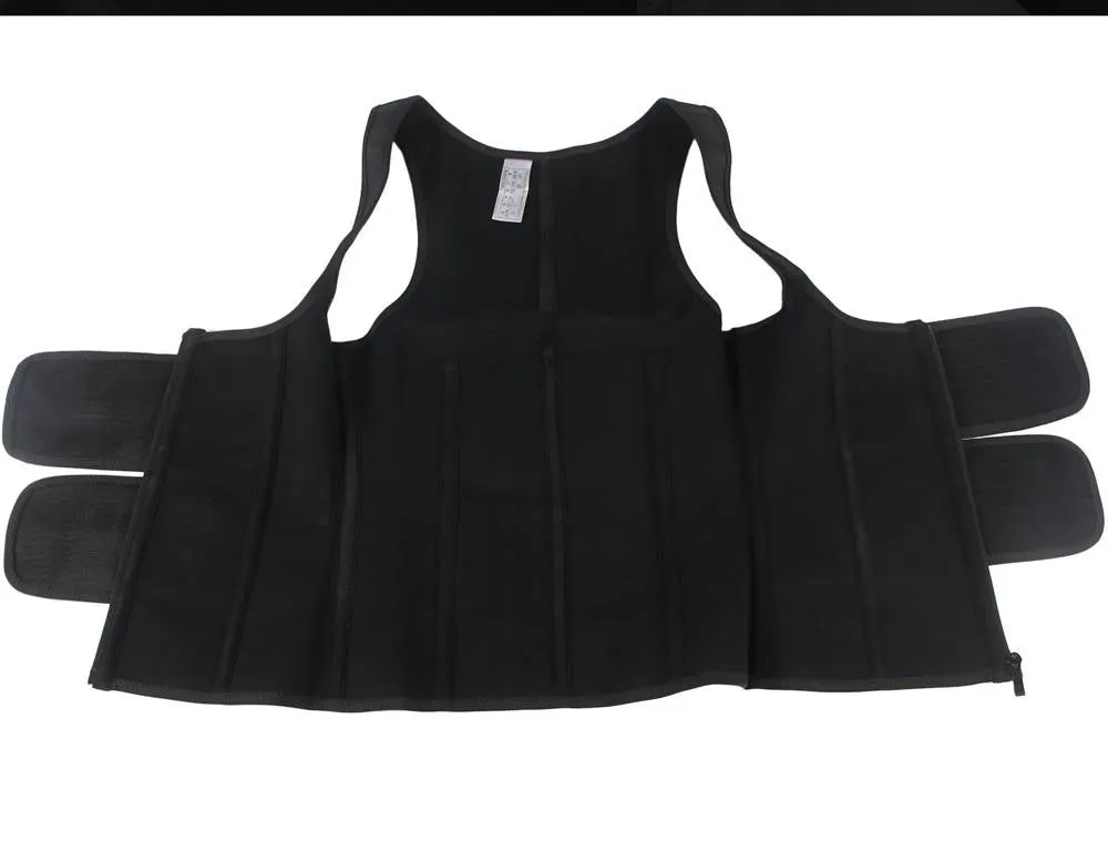 New Latex Zippered Double Belt 9 Steel Bones One-piece Abdomen Vest Sling Shaper
