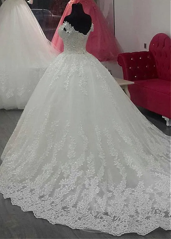 Off-the-shoulder Ball Gown Wedding Dress
