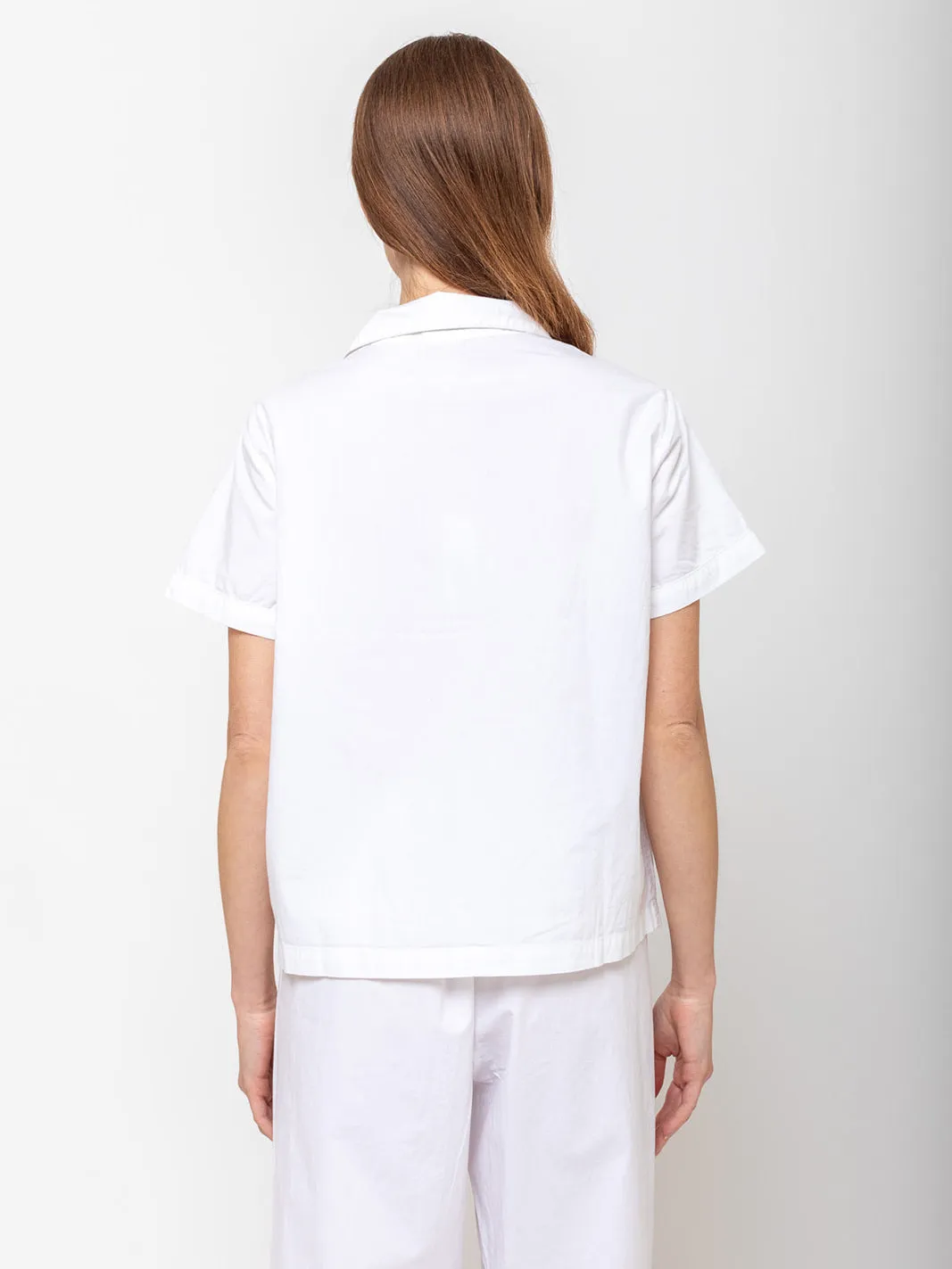 Organic Cotton Short Sleeve Pajamas - White
