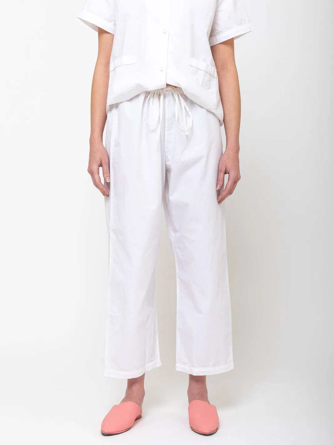 Organic Cotton Short Sleeve Pajamas - White