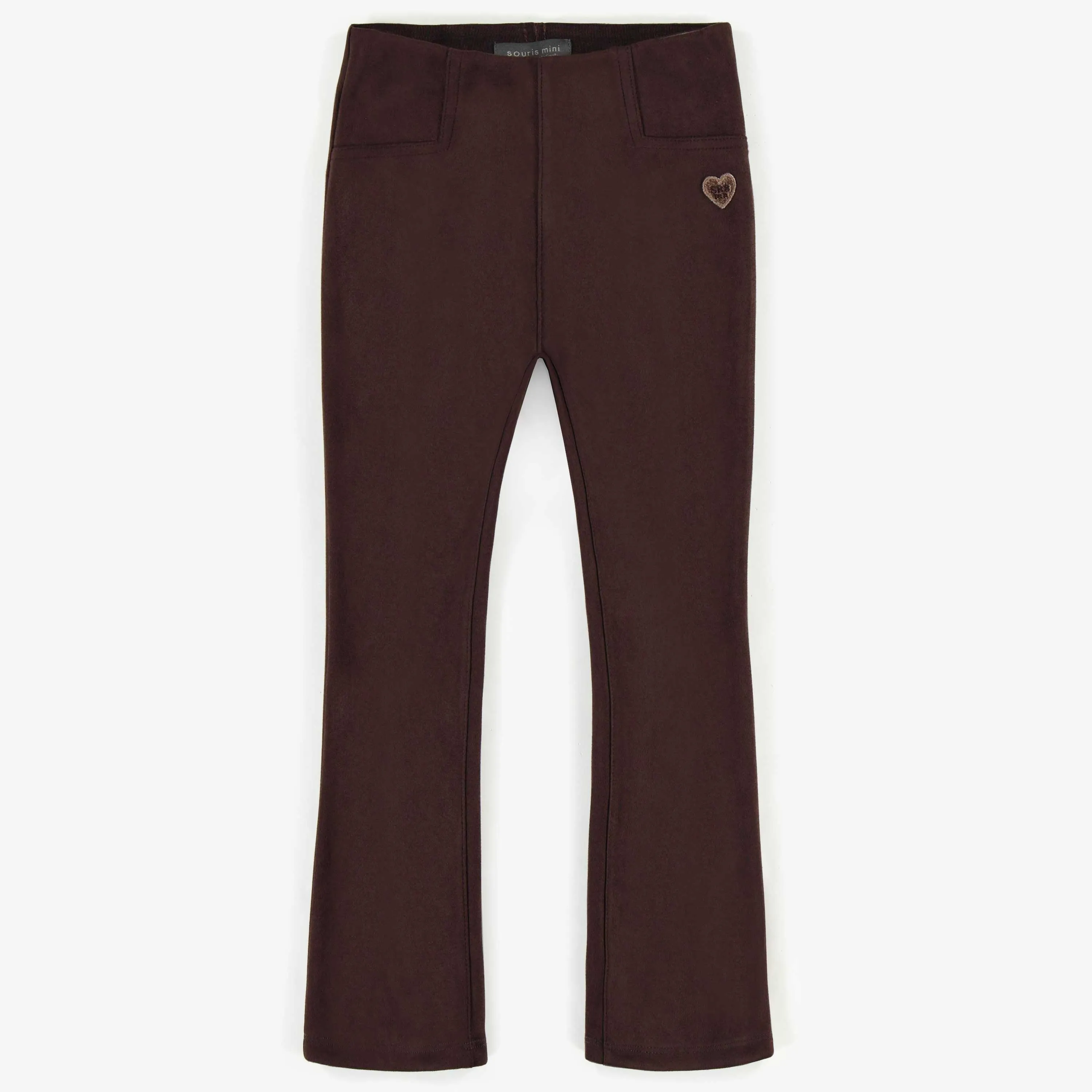Pantalon brun effet faux suède, enfant || Brown faux suede effect legging, child